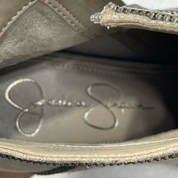 Jessica Simpson Peep Toe Studded Zip-Up Ankle Booties Size 8 - Picture 6 of 12